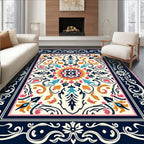 Vibrant Floral Mandala Patterned Rug