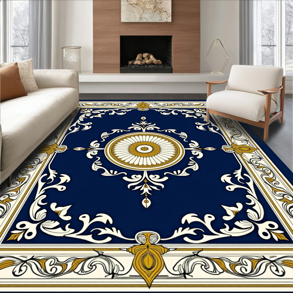 Inlay Floral Medallion Pattern Rug