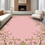 Art Nouveau Pink Floral Swirls Rug