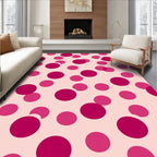 Playful Pink Polka Dot Design Rug