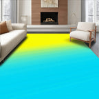 Gradient Yellow Blue Abstract Lines Rug