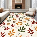 Autumn Leaves And Berries Pattern Rug
