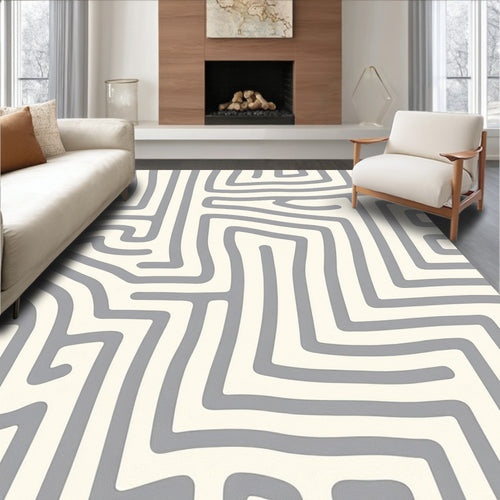 Abstract Maze Pattern Design Rug