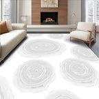 Grey Wood Slice Pattern Rug