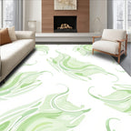 Abstract Swirl Green Watercolour Pattern Rug