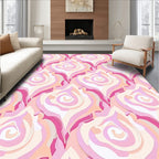Swirling Pink Art Nouveau Design Rug