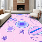 Pink Lavender Violet Abstract Geode Bloom Rug
