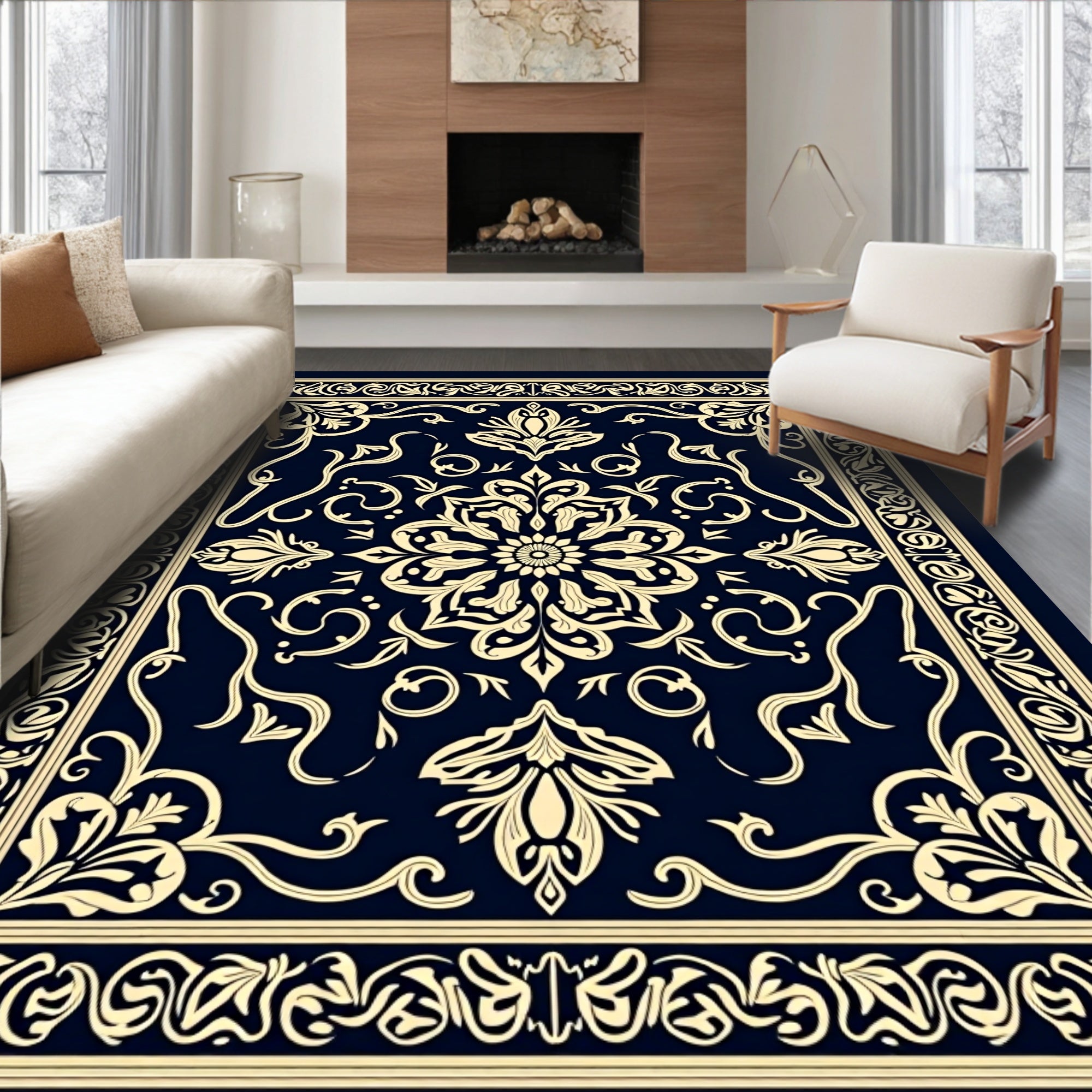 Ornate Mandalas And Swirls Design Rug