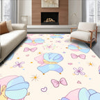 Pastel Colors Bows Flowers Design Rug
