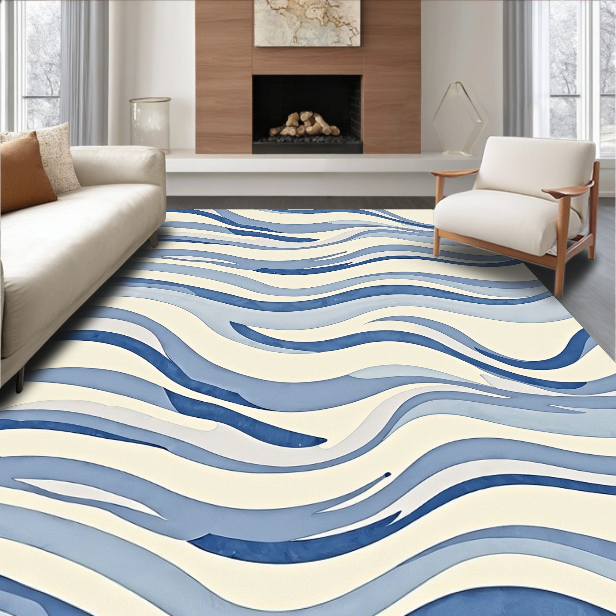 Ocean Wave Pattern Rug