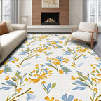 Floral Branches In Yellow And Blue Rug