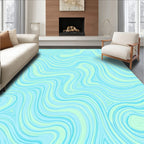 Abstract Swirls Of Light Blue Rug
