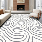 Abstract Gray Swirl Pattern Rug