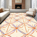 Orange Lavender Abstract Starburst Pattern Rug