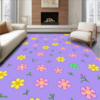 Whimsical Floral Pattern With Pastel Hues Rug