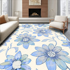Watercolor Blue Floral Delight Rug