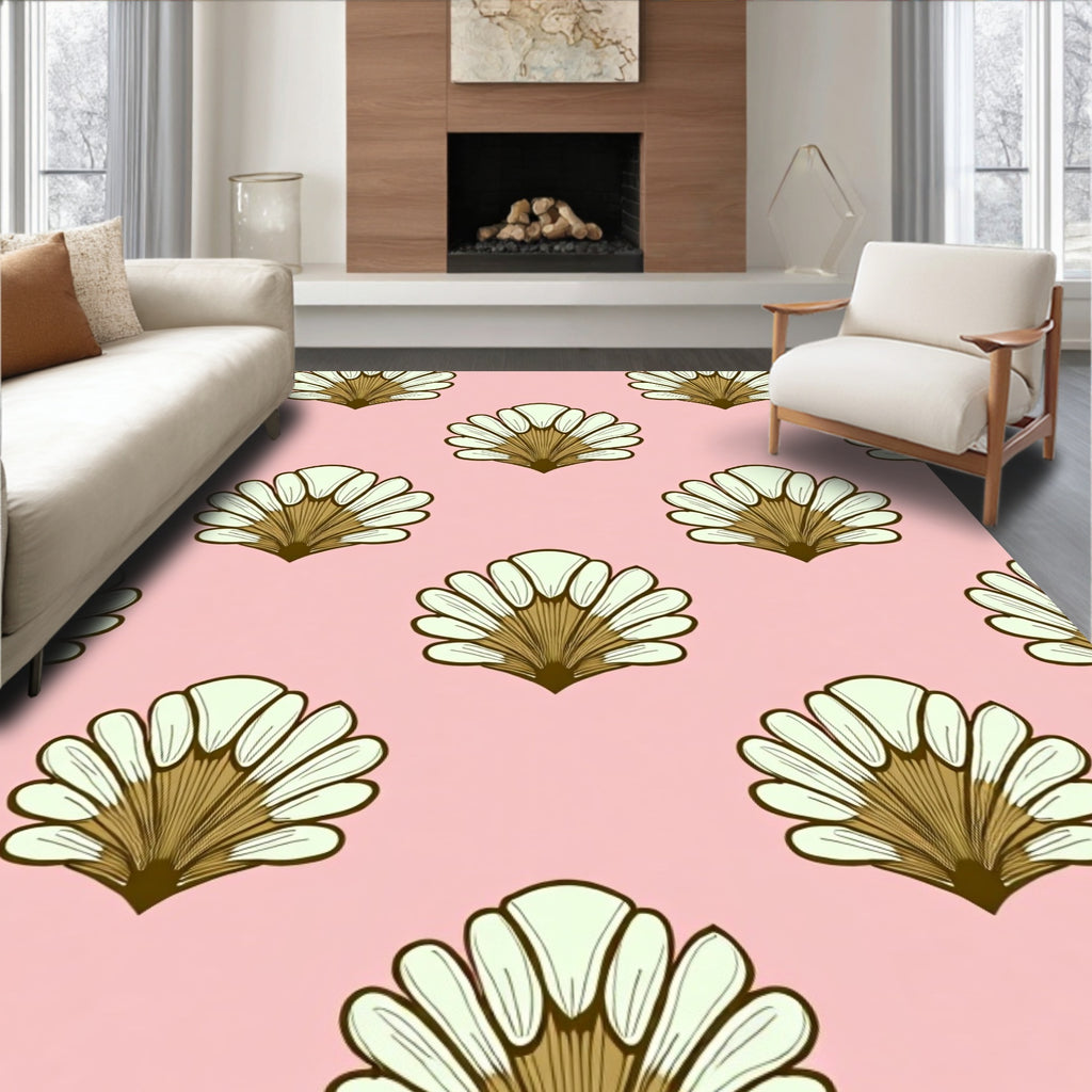 Fan Shape Pattern Delightful Design Rug
