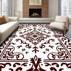 Ornate Dark Paisley Scroll Pattern Rug