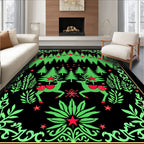 Festive Forest Scene with Reindeer Rug