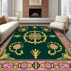 Ornate Floral Medallion Pattern Rug