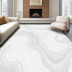 Elegant White Agate Swirl Pattern Rug