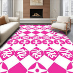 Modern Geometric Pink Tribal Rug