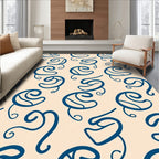 Whimsical Blue Swirl Pattern Rug