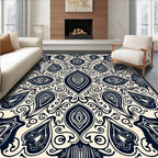 Ornate Paisley Scrollwork Design Rug