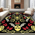Bold Sun Flower Folk Art Rug