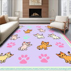 Playful Kitten Paw Print Pattern Rug
