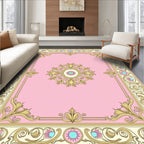 Ornate Floral Pink Gold Rug