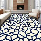 Navy Organic Shapes Pattern Rug