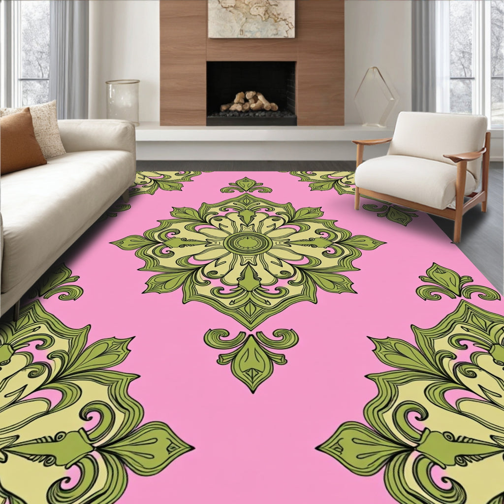 Ornate Floral Medallion Pattern Rug