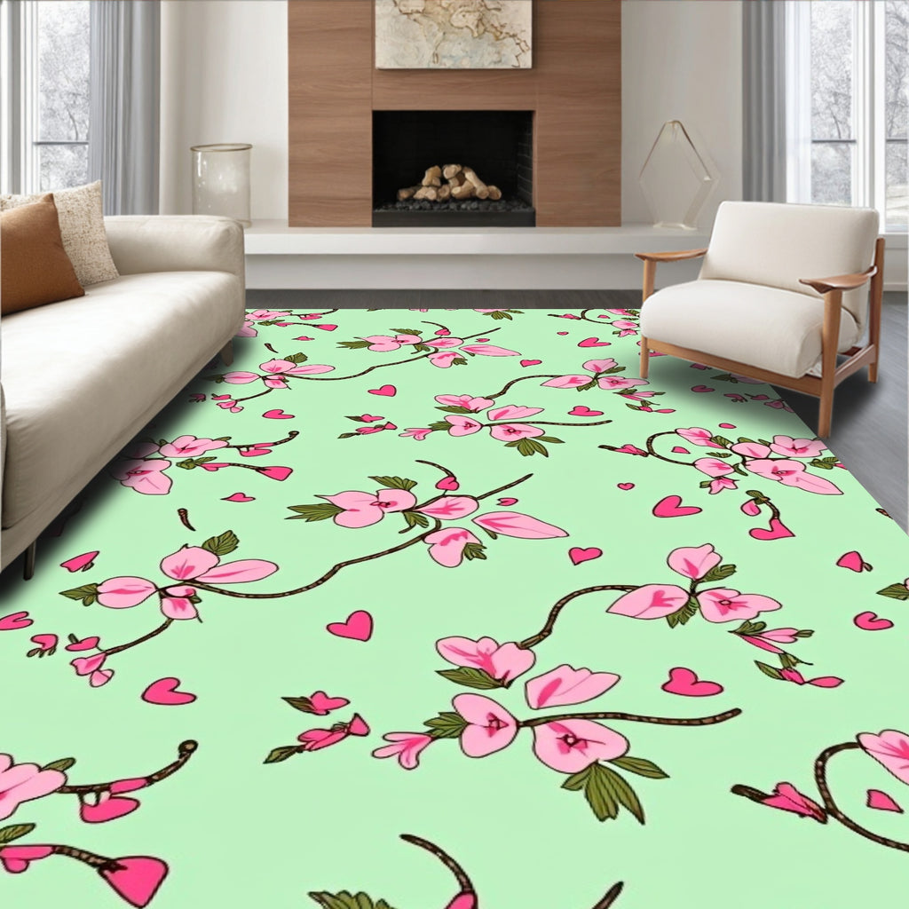 Blooming Branches Hearts Design Rug