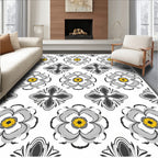 Floral Pattern With Yellow Accents Rug