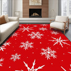 Red Snowflake Pattern Rug