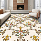 Antique Floral Scrollwork Pattern Rug