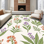 Botanical Print Floral Garden Pattern Rug
