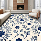 Folk Inspired Sunburst Floral Pattern Rug