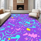 Playful Purple Splash Abstract Design Rug