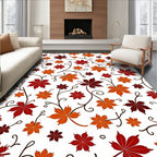 Autumn Leaf Swirl Pattern Rug