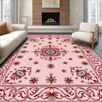 Ornate Floral Swirl Border Design Rug
