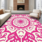 Pink Traditional Floral Medallion Rug
