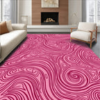 Pink Swirl Abstract Pattern Rug