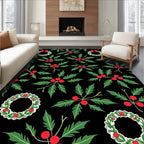Classic Holly Berry Wreath Arrangement Rug
