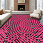Bold Pink Zebra Stripes Pattern Rug