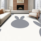 Cute Grey Bunny Pattern Design Rug