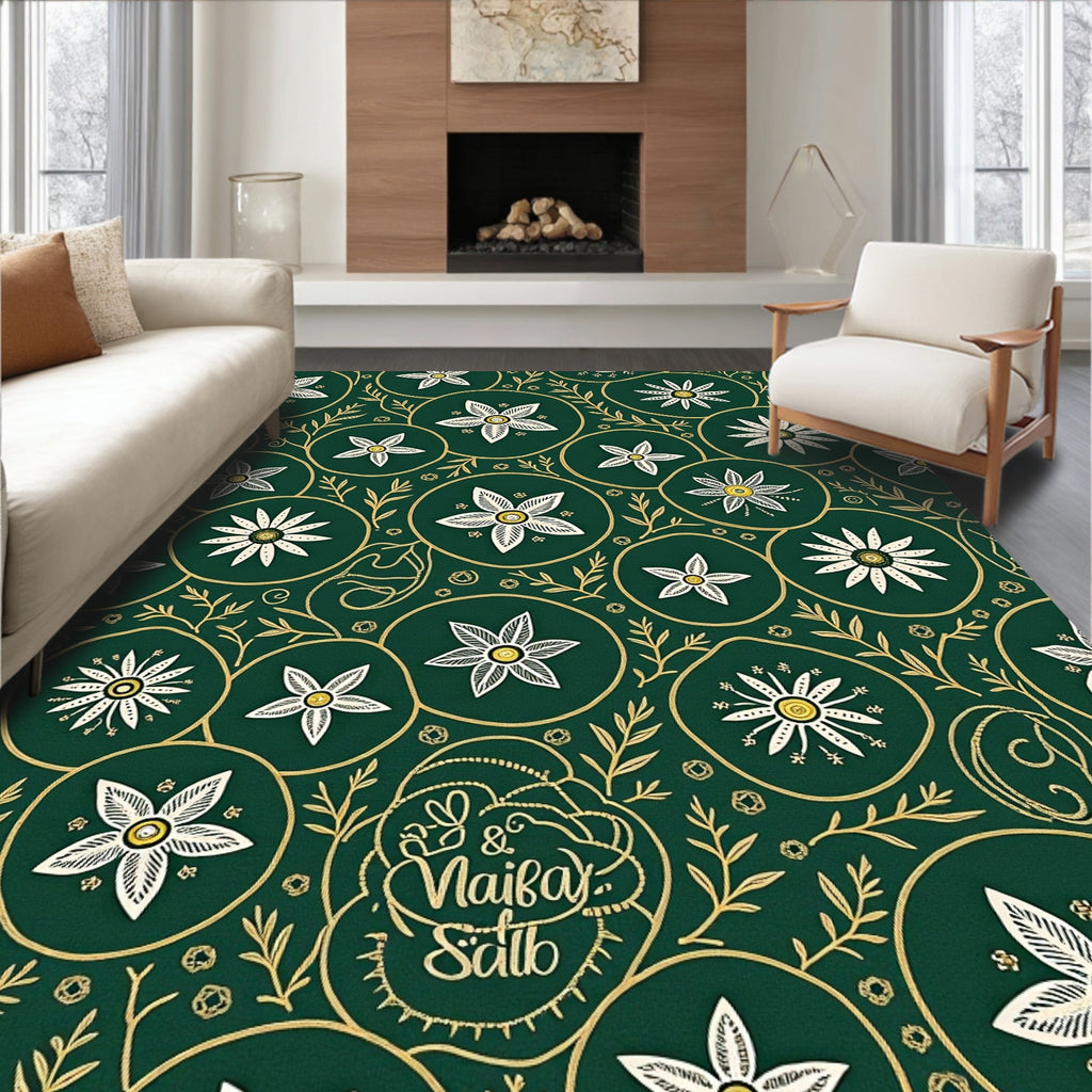 Floral Medallion Style Pattern Rug