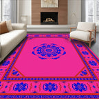 Vibrant Mandala Floral Pattern Bordered Rug