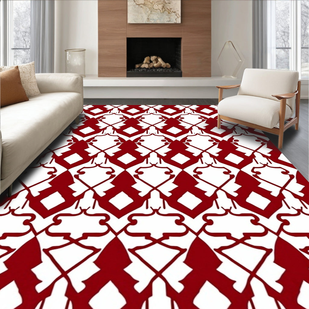 Ornate Damask Pattern Rug